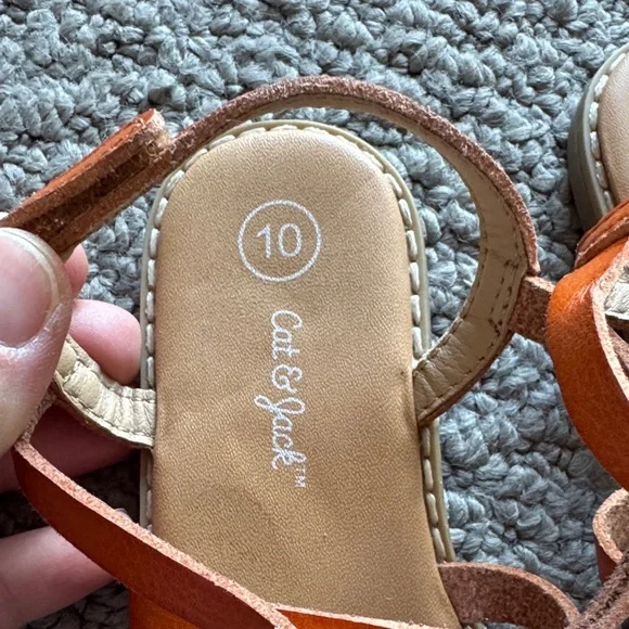 Cat & Jack Girls Orange Strappy Sandals - Picture 2 of 4